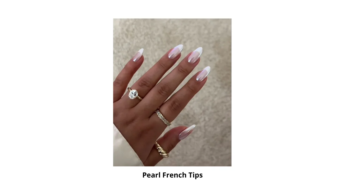 Pearl French Tips Nails Design