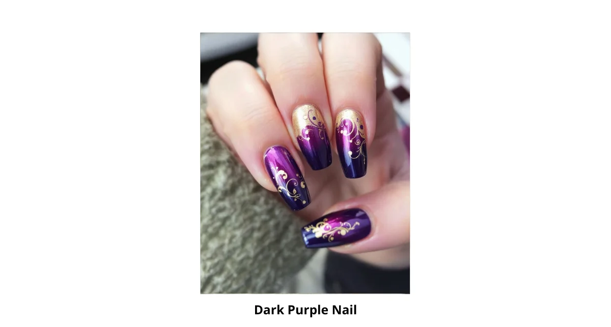 Dark Purple Nail Design