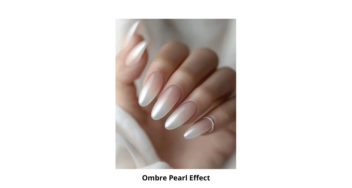 Ombre Pearl Effect Nail Design