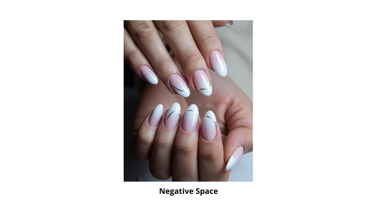 Negative space Oval Nails Design