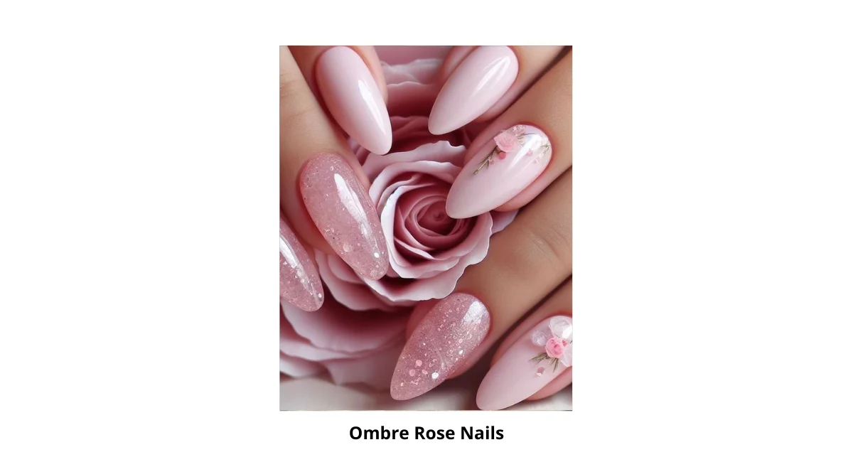 Ombre Rose Nails Design