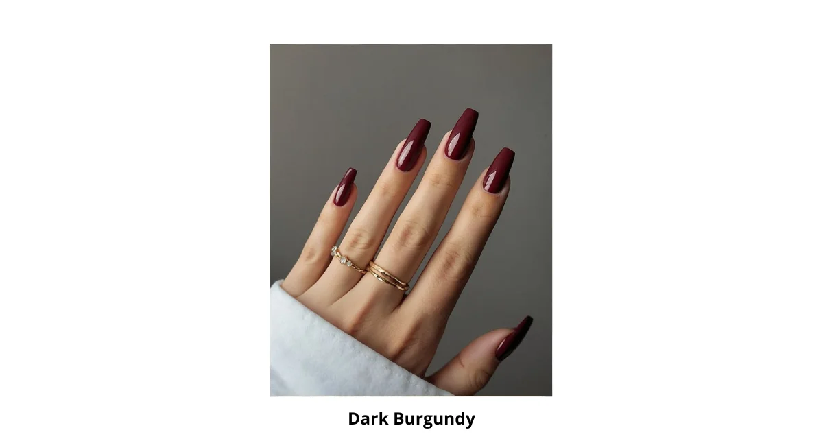 Dark Burgundy Nail Design