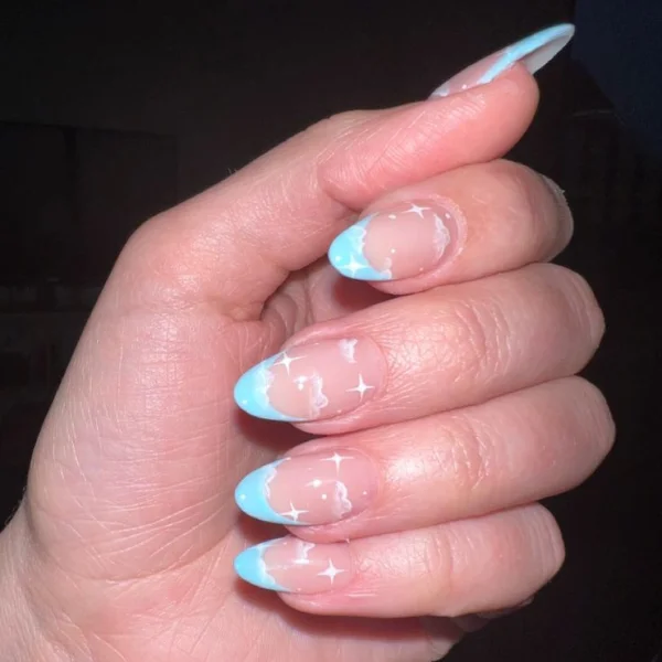 Cloud Tips Nail Design