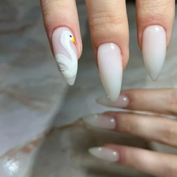 White Swan Nail Design